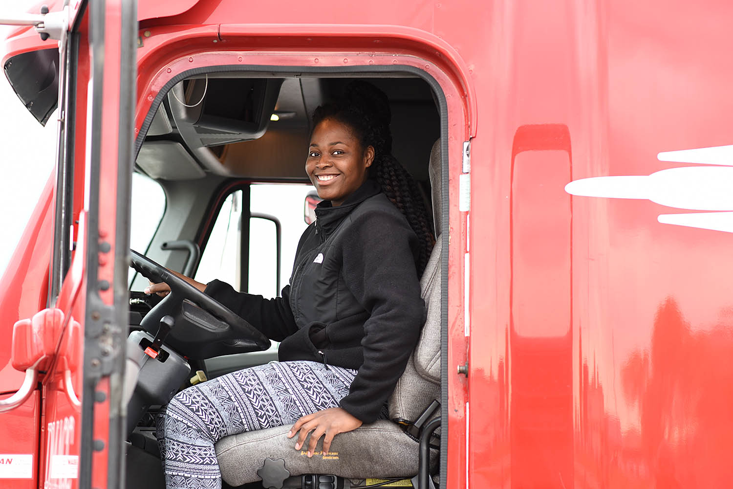 truck driver in a cab